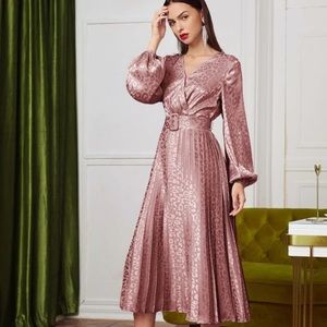 Shein leopard belted dress